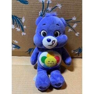 Care‎ Bears Friend Bear Plush Toy Purple Flower Belly Sweet Smile Kids